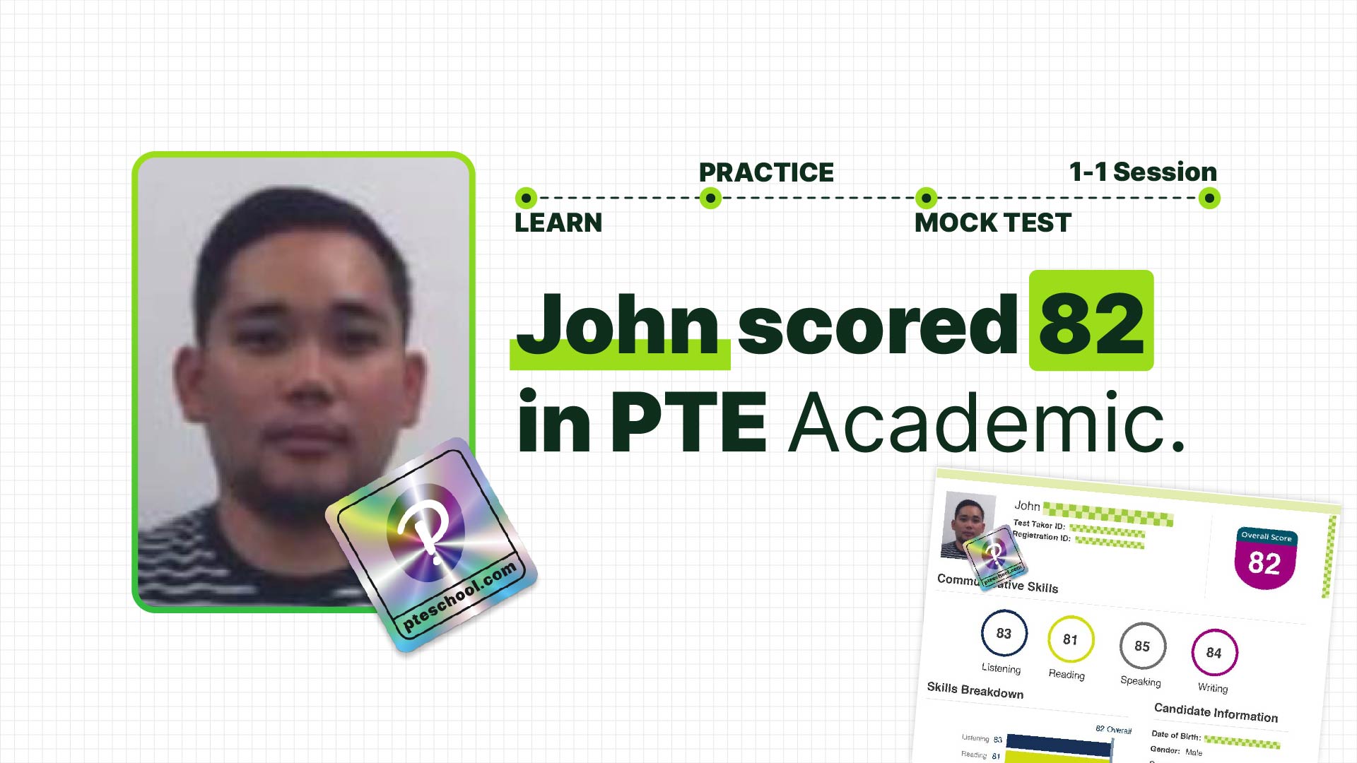 John joined PTE centre to prepare for his PTE exam for his university enrollment and to get his desired & required score in PTE. He followed the student reviews on our website and facebook page and got in touch with us.