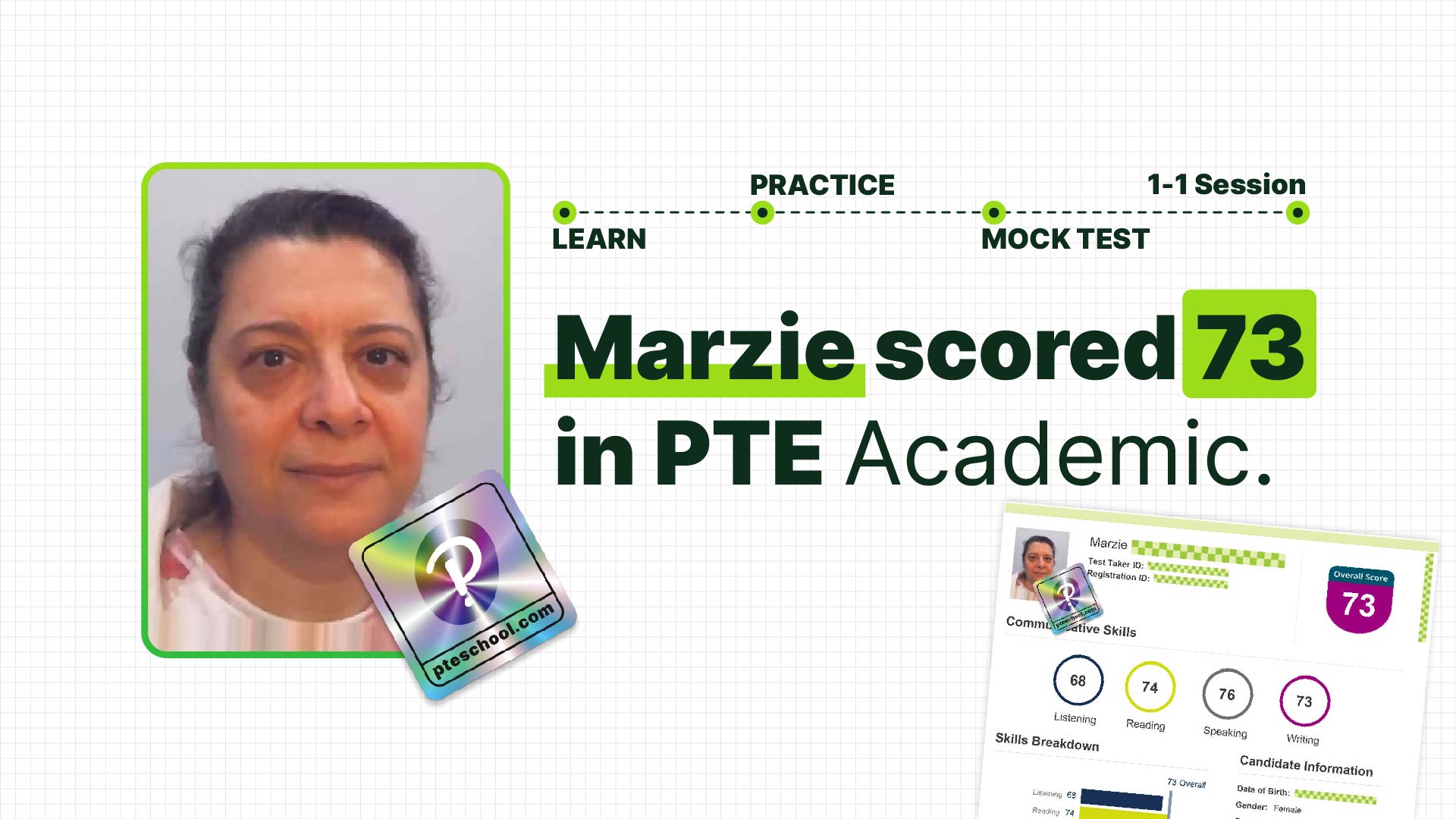 How Marzie scored 73 in the PTE Academic by overcoming her limitations.