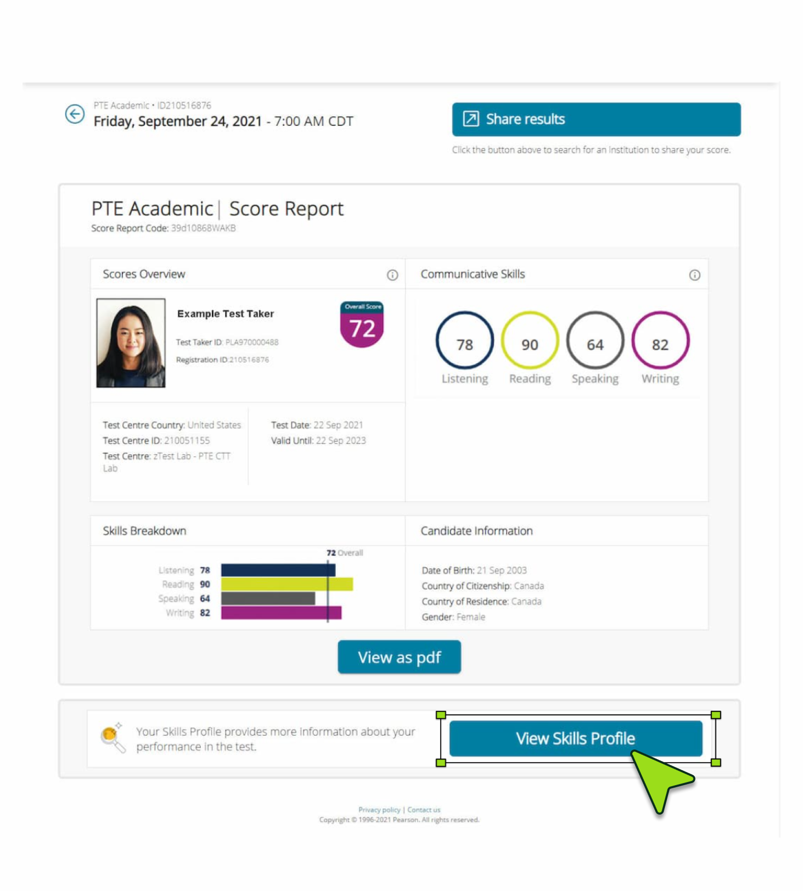 Skills Profile - PTE Academic Score _ PTE School 2024
