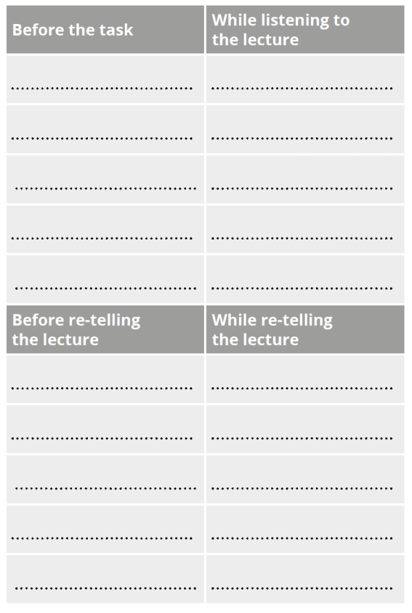 Retell Lecture Worksheet Task 4